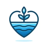 DALL·E 2024-07-17 22.46.23 - A simple blue icon representing 'let love grow'. The icon features a heart shape with a small plant or tree growing from the top. The design uses clea