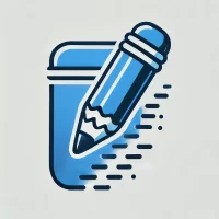 DALL·E 2024-07-18 09.29.59 - A simple blue icon representing 'the erasing game'. The icon features a pencil with an eraser at the end, partially erasing a line or drawing. The des