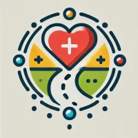 DALL·E 2024-07-20 15.36.48 - A simple icon representing 'compassion quest'. The icon features a heart symbol with a path leading to it, symbolizing a journey towards compassion. T