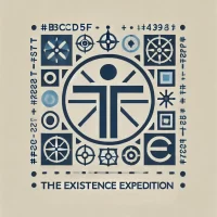 DALL·E 2024-07-21 20.23.35 - A simple icon representing 'The Existence Expedition' in the style of the provided image. The icon features a symbol of a person or figure with elemen