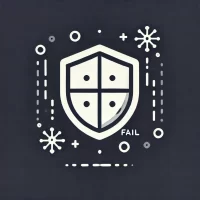 DALL·E 2024-10-25 19.32.05 - A minimalistic icon representing 'Fail Safe,' designed in a dark background with light elements, similar to the provided color scheme. The icon should