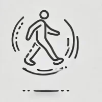 DALL·E 2024-10-31 09.24.52 - A simple, hand-drawn icon representing mindful walking. It shows a person walking slowly with gentle motion lines around their feet to emphasize aware