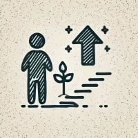 DALL·E 2024-10-31 10.21.14 - A simple, hand-drawn icon representing positive habit-building and self-improvement. It shows a person with a small plant or sprout symbolizing growth