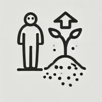 DALL·E 2024-10-31 10.31.57 - A simple, hand-drawn icon representing personal growth and self-improvement. It shows a person with a small plant or sprout symbolizing growth nearby,