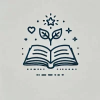 DALL·E 2024-10-31 13.01.33 - A simple, hand-drawn icon representing the beginning of a life story. It shows an open book with subtle symbols like a star, heart, and small leaf abo