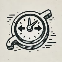 DALL·E 2024-10-31 14.07.16 - A simple, hand-drawn icon representing a choice time machine. It shows a clock or rewind button with two arrows pointing in different directions, symb