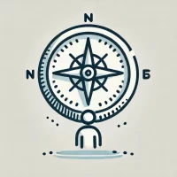 DALL·E 2024-10-31 23.33.29 - A simple, hand-drawn icon depicting a compass, with subtle detail to show it guiding a person towards values like kindness, learning, and community. T