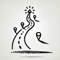 DALL·E 2024-10-31 23.35.02 - A simple, hand-drawn icon representing a journey of personal growth, featuring a path leading upwards with small markers along the way, symbolizing pr